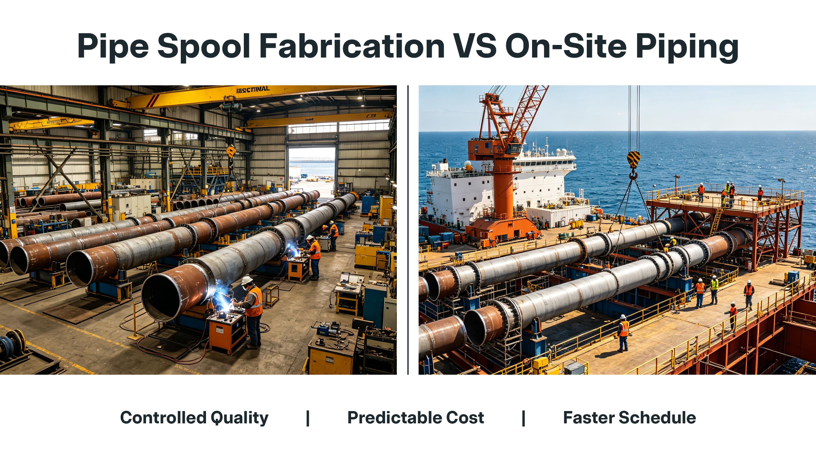 Pipe Spool Fabrication vs. On-Site Piping: Cost, Quality & Schedule